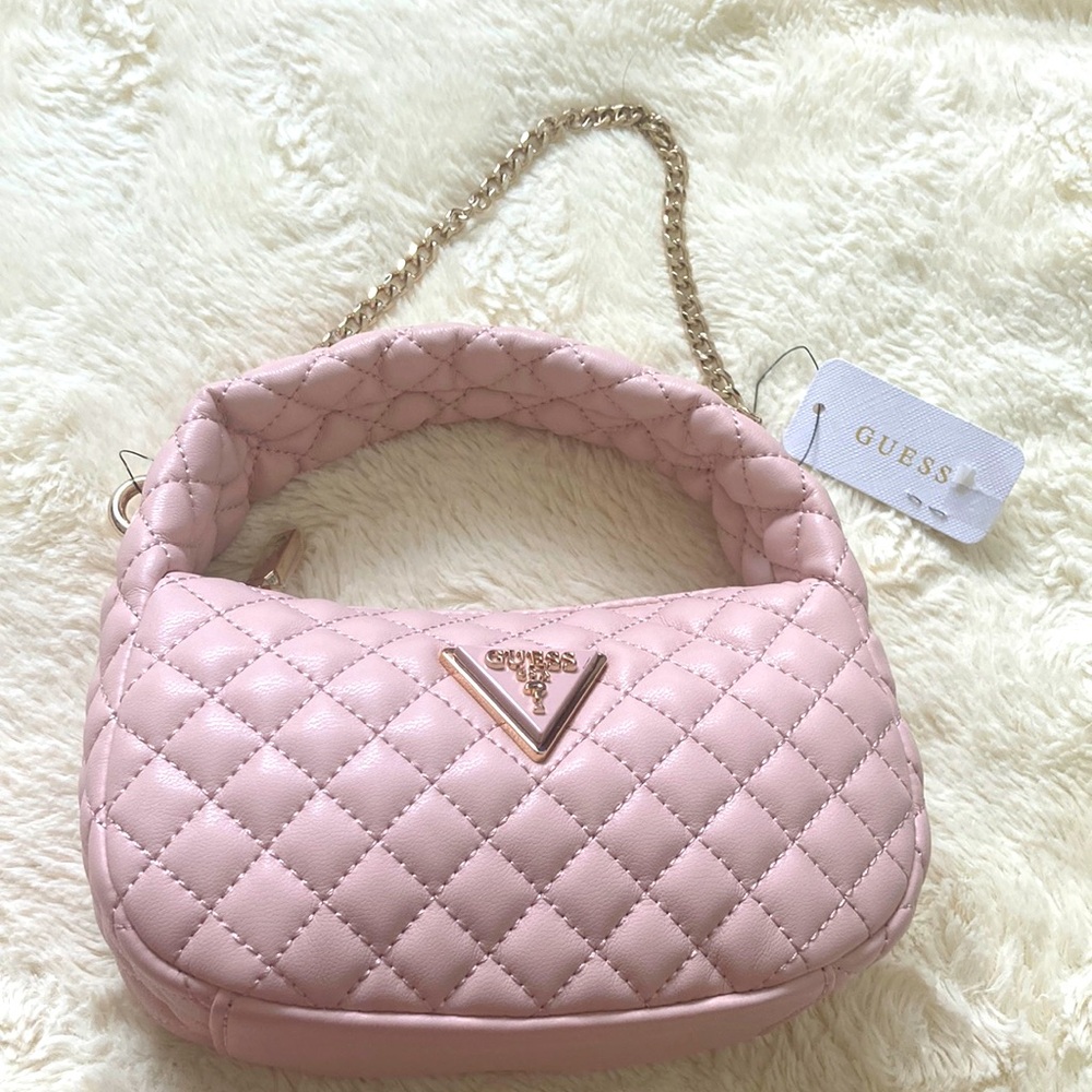 Guess Rianee Quilt Mini Hobo Bag. Blush Pink. 7in L × 4.5in H x 2.5in W. NWOT